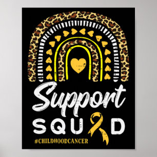 Leopard Rainbow Support Squad Childnature Cancer A Poster