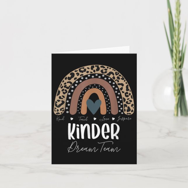 Leopard Rainbow Teacher Student, Kinder Dream Team Kort (Framsida)