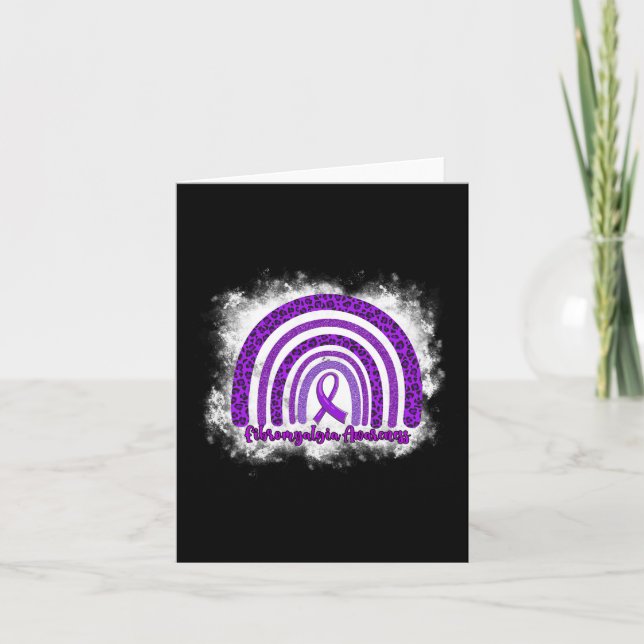 Leopard Rainbow Warrior Fibromyalgia Awareness Kort (Framsida)