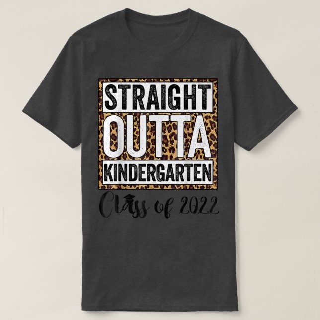 Leopard Rak Outta Kindergarten Kids 2022 Grad T Shirt (Design framsida)