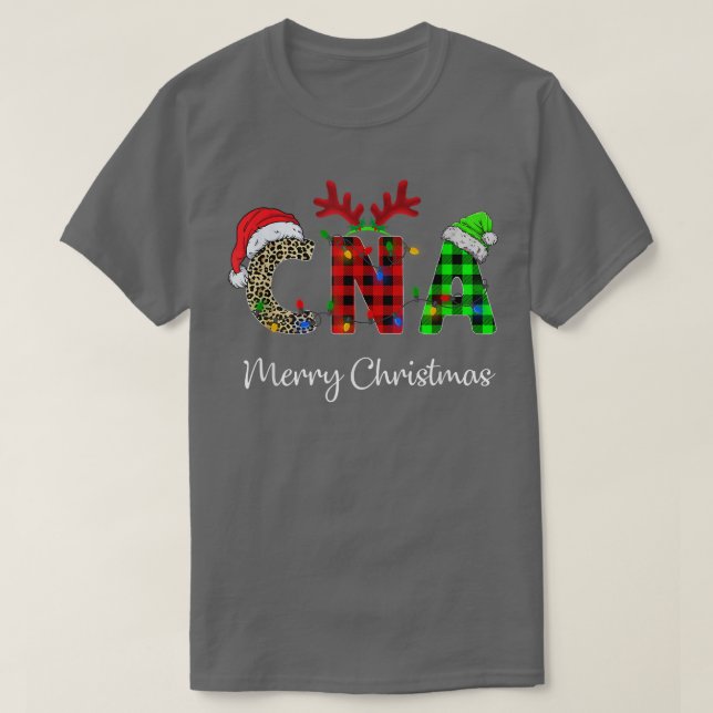 Leopard Red Play CNA Nursing Santa Hat Reindeer C T Shirt (Design framsida)
