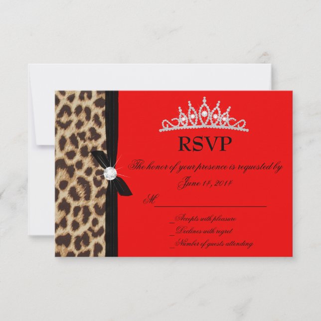 leopard Red Quinceanera OSA Kort (Framsida)