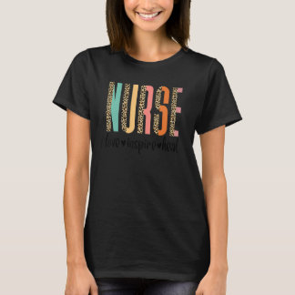 Leopard Registered Nurse Kärlek Inspire Heal Nursi T Shirt