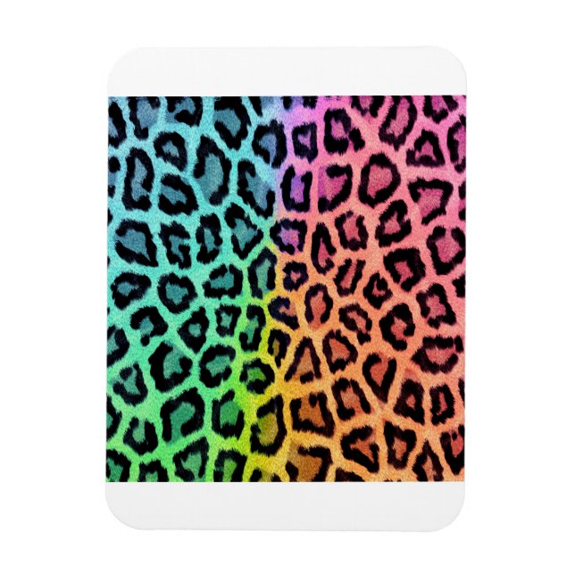 leopard regnbåge bakgrund magnet (Vertikal)