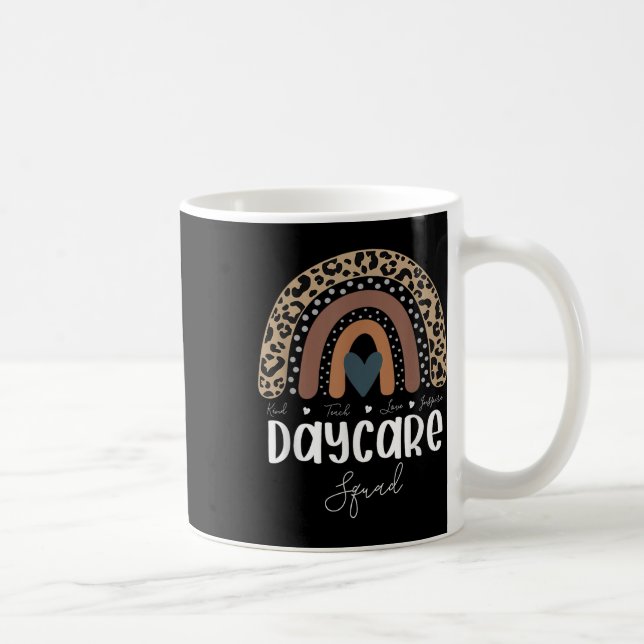 Leopard Regnbåge Lärare Elev, Skola Dagis Dag Kaffemugg (Höger)
