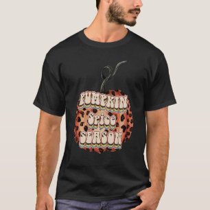 Leopard Retro Fall Autumn Pumpkin Spice Season Wom T Shirt