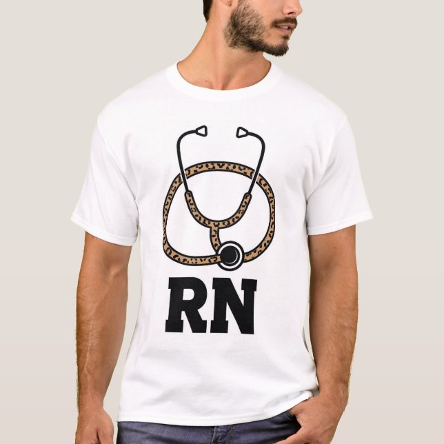 Leopard RN Stetoskop T-Shirt (Framsida)