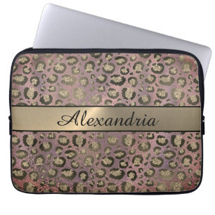 Leopard ro Guld Laptop Fodral