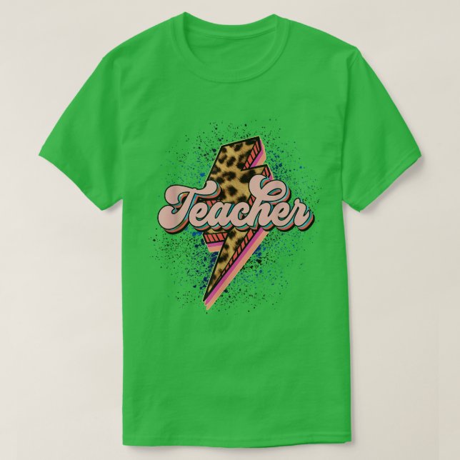 Leopard Rock Star Teacher Rocks And Roll Last Day  T Shirt (Design framsida)