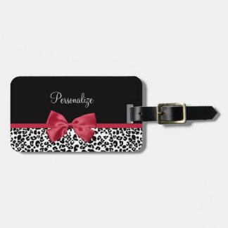 Leopard Röd Båge Namn Bagagebricka