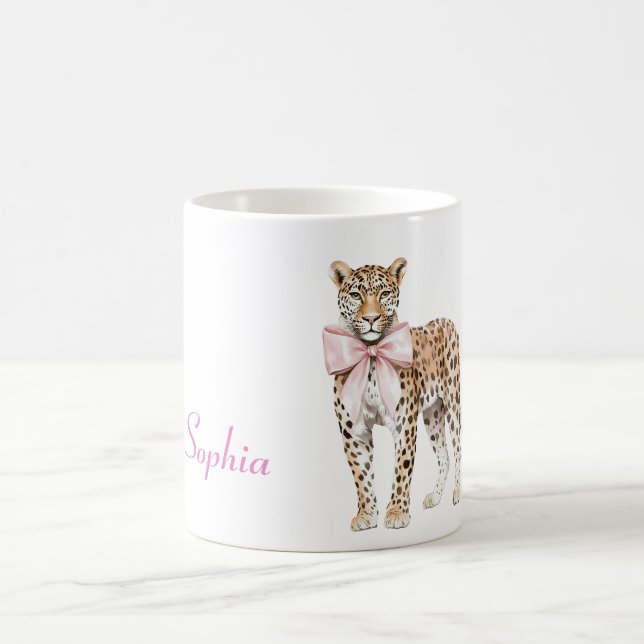 Leopard Rosa Bow Kaffemugg (Center)