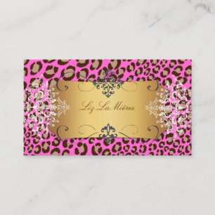 Leopard/Rosa/DIY-bakgrund färg Visitkort