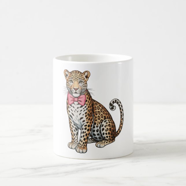 Leopard Rosa Kokett Slöja Flickaktig Sublimering K Kaffemugg (Center)