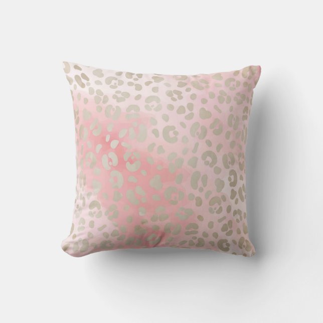 Leopard Rosa Mönster Kastar Kudd Kudde (Framsida)