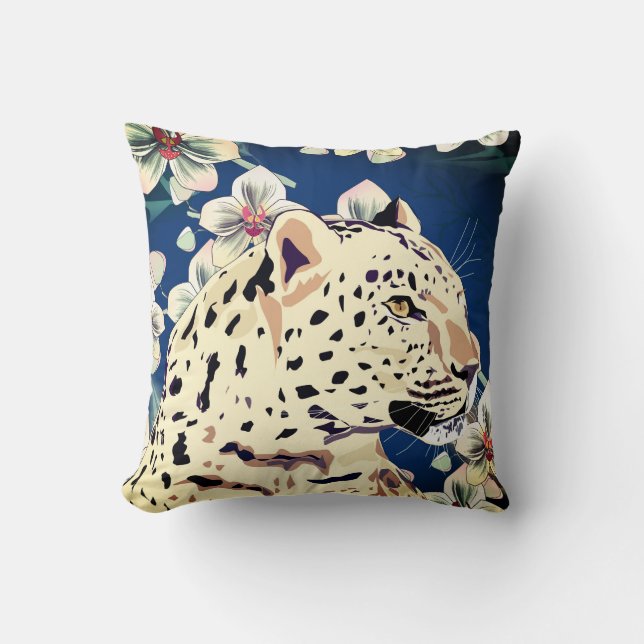 Leopard, rosa Orchid Kudde (Framsida)