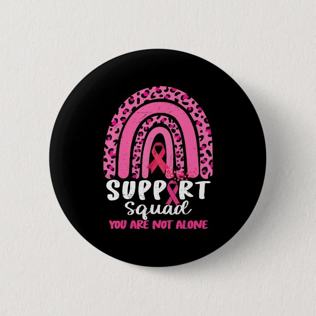 Leopard Rosa Rainbow Support Squad Breast Cancer A Knapp (Framsida)