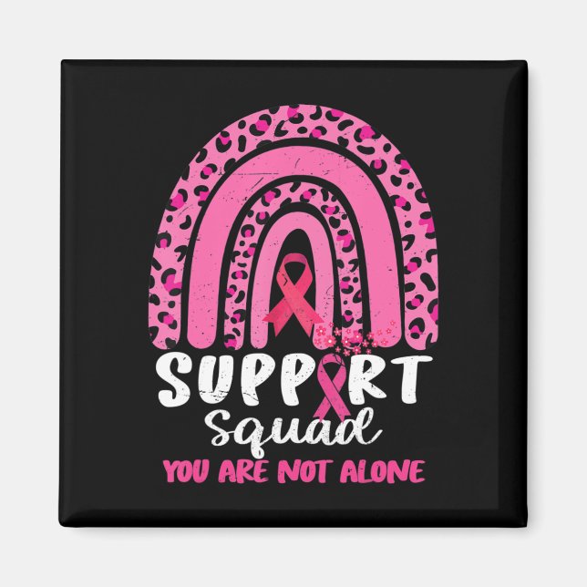 Leopard Rosa Rainbow Support Squad Breast Cancer A Magnet (Framsidan)