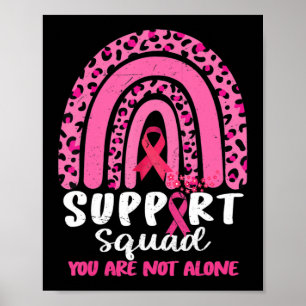 Leopard Rosa Rainbow Support Squad Breast Cancer A Poster