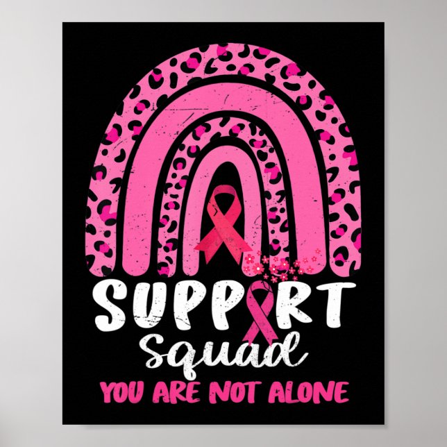 Leopard Rosa Rainbow Support Squad Breast Cancer A Poster (Framsidan)