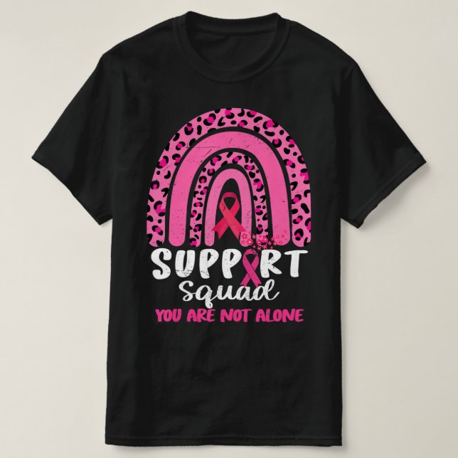 Leopard Rosa Rainbow Support Squad Breast Cancer A T Shirt (Design framsida)