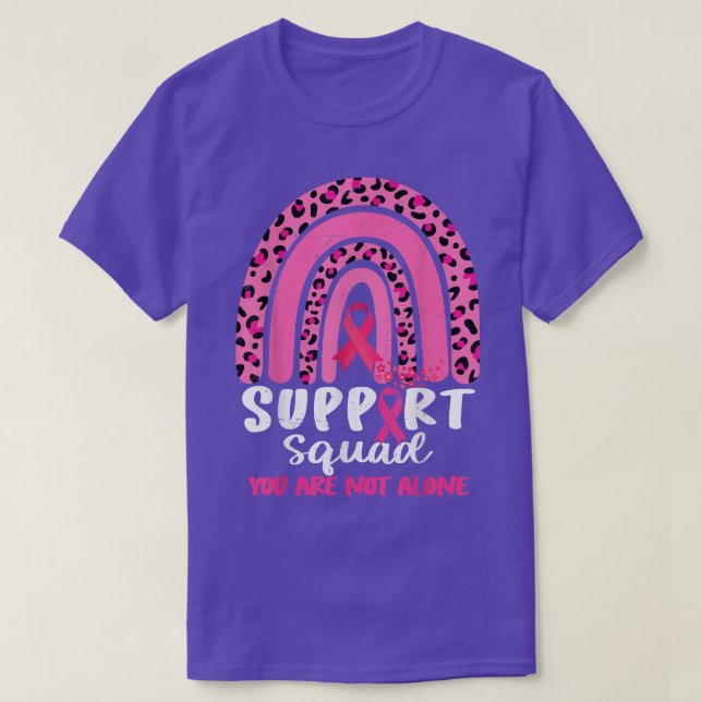 Leopard Rosa Rainbow Support Squad Breast Cancer A T Shirt (Design framsida)