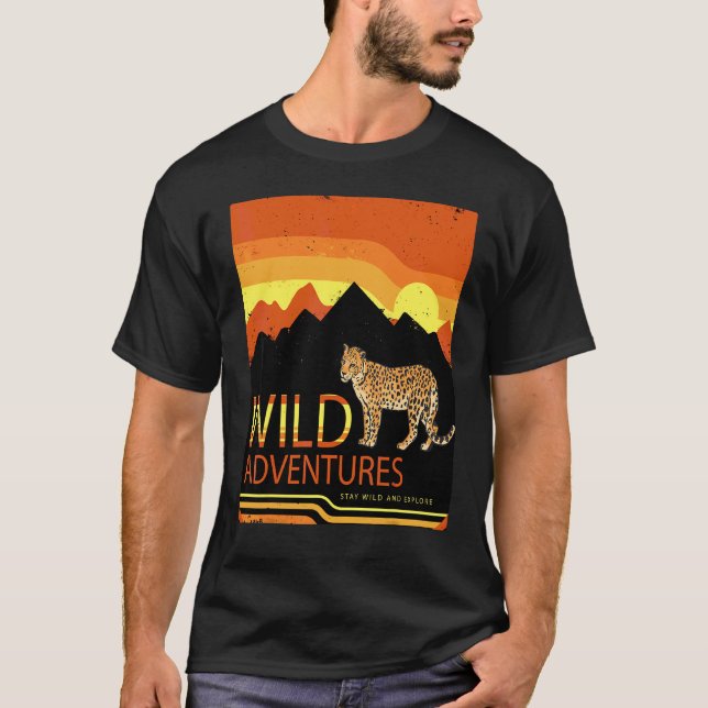 Leopard safari savann Afrika vild katt äventyr T Shirt (Framsida)