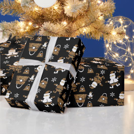 Leopard Santa Handväska Mönster i Svart Presentpapper