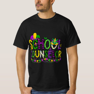 Leopard School Counselor Mardi Gras Tjock Bead tis T Shirt