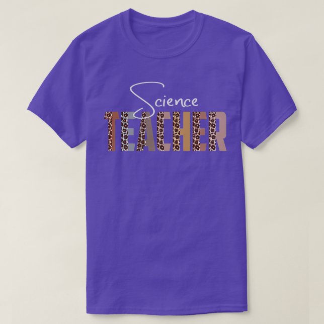 Leopard Science Teacher Funny Job Title School Wor T Shirt (Design framsida)