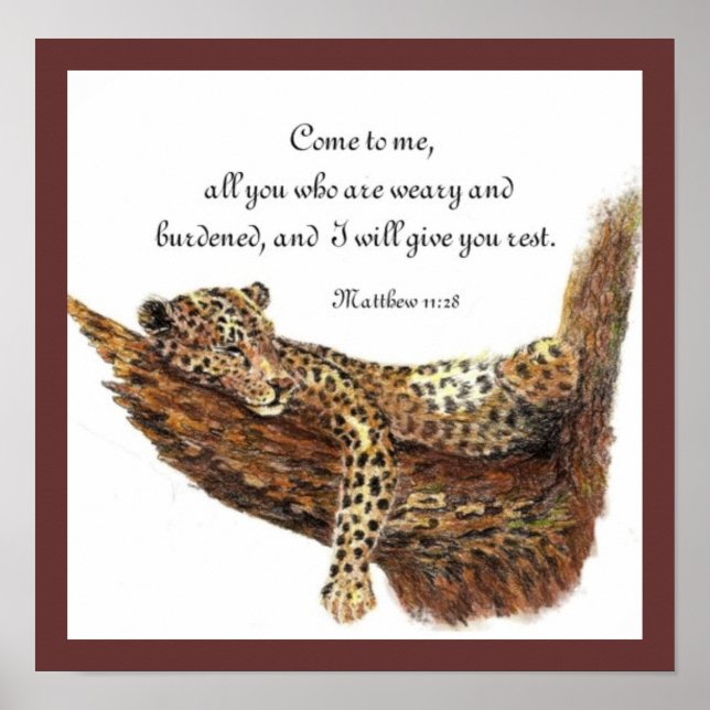Leopard Scripture Matthew Ge You Vilt Poster (Framsidan)