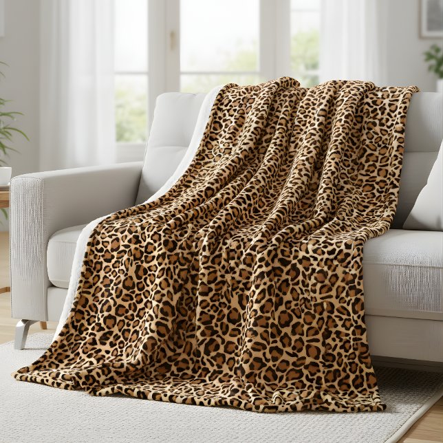Leopard Seamless Mönster Fleecefilt (Skapare uppladdad)