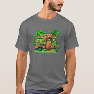 Leopard Shamrock Camping RV Camper St Patricks Day T Shirt