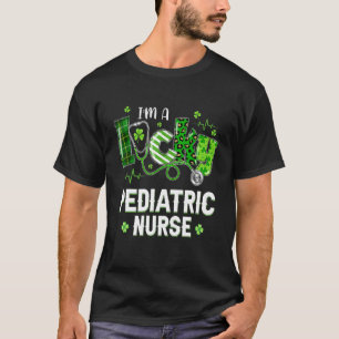 Leopard Shamrock Lucky Pediatriska Nurse St Patric T Shirt