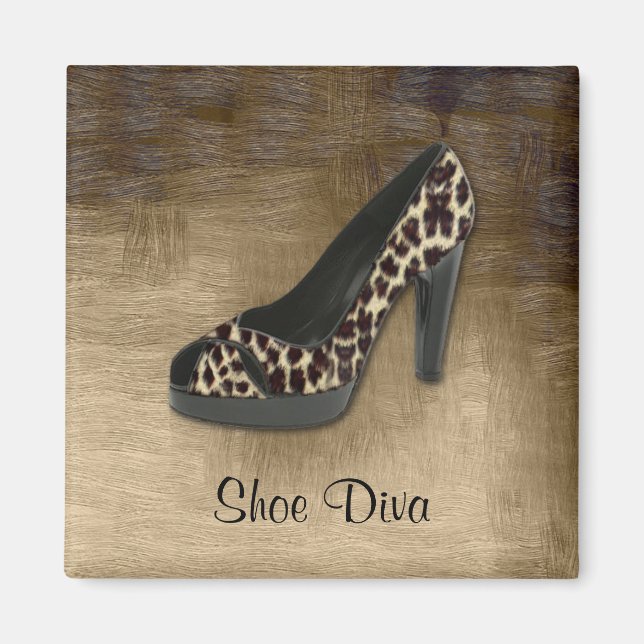 Leopard Shoe Diva Magnet (Framsidan)