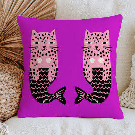 Leopard Sirener på Lila Fantasi Marin Kudde
