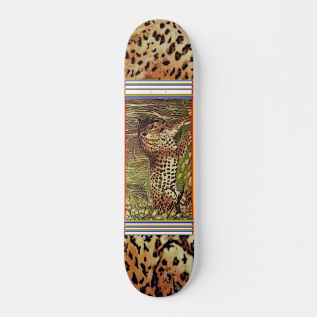 leopard sk.1 mini skateboard bräda 18,7 cm (Framsida)