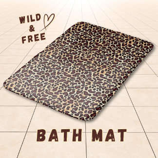 Leopard Skin Brown Cream Mönster - Badrumsmatta