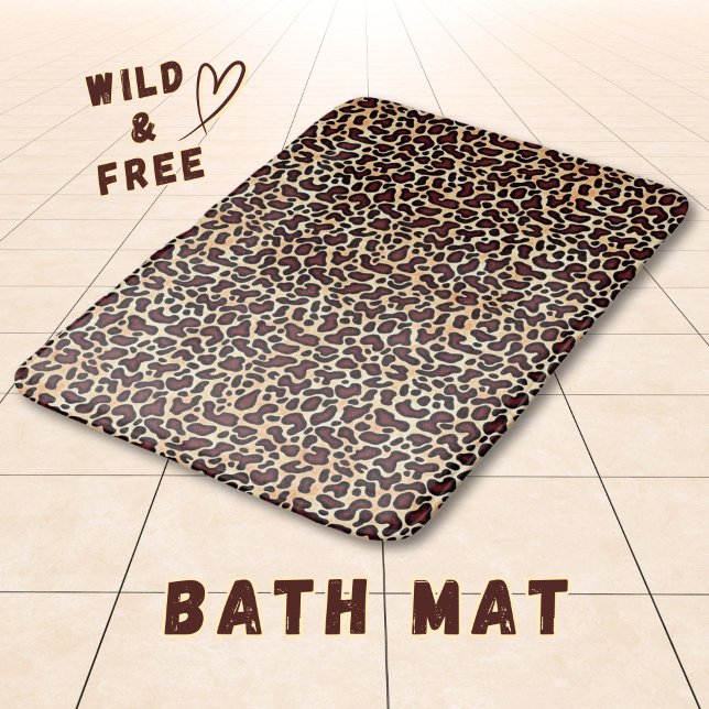 Leopard Skin Brown Cream Mönster - Badrumsmatta (Skapare uppladdad)