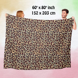 Leopard Skin Brown Cream Mönster - Fleecefilt
