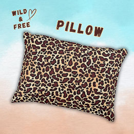 Leopard Skin Brown Cream Mönster - Prydnadskudde