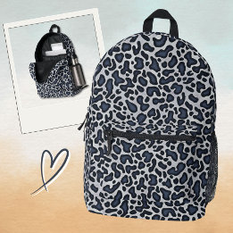 Leopard Skin Denim Grå Blå Mönster -