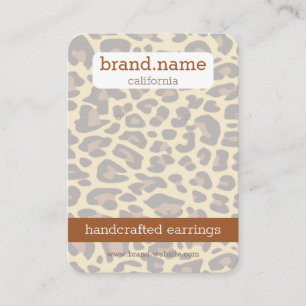 Leopard Skin Handmade made Jewelry Studs Visning H Visitkort