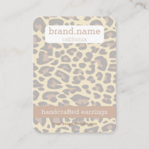 Leopard Skin Handmade made Jewelry Studs Visning H Visitkort