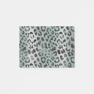Leopard Skin i Tangerine Blått Hav Post-it Block