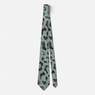 Leopard Skin i Tangerine Blått Hav Slips