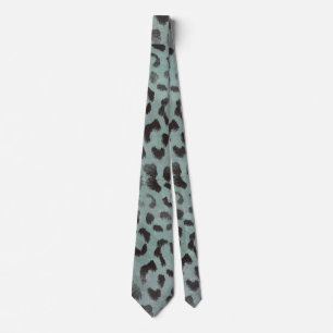 Leopard Skin i Tangerine Blått Hav Slips