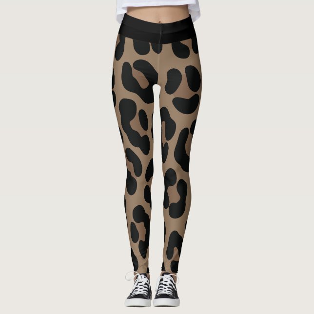 Leopard Skin Mönster Bakgrund Leggings (Framsida)