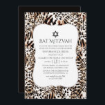 Leopard Skin Mönster Bat mitzvah Inbjudningar<br><div class="desc">Trendiget leopard mönster bat mitzvah inbjudan designad för att snabbt och enkelt kunna anpassas till dina händelsespecifikationer.</div>