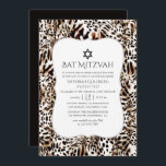Leopard Skin Mönster Bat mitzvah Inbjudningar<br><div class="desc">Trendiget leopard mönster bat mitzvah inbjudan designad för att snabbt och enkelt kunna anpassas till dina händelsespecifikationer.</div>