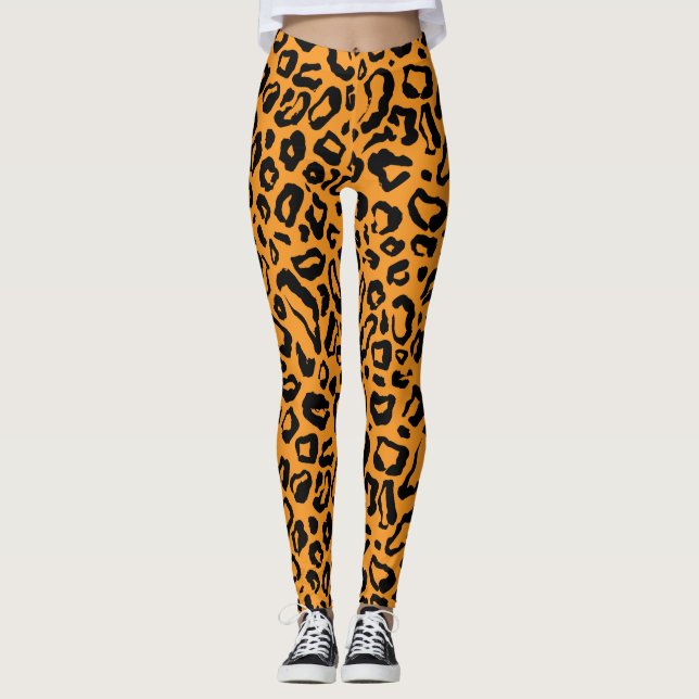 Leopard skin mönster leggings (Framsida)